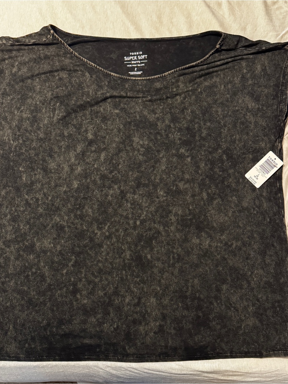 torrid Black Mineral Wash Crew Neck Tee